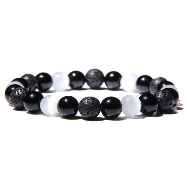 Natural Black Obsidian Hematite Tiger Eye Beads Bracelets Men for Magnetic Health Protection Women Jewelry Pulsera Hombre