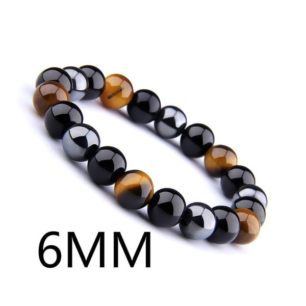 Natural Black Obsidian Hematite Tiger Eye Beads Bracelets Men for Magnetic Health Protection Women Jewelry Pulsera Hombre