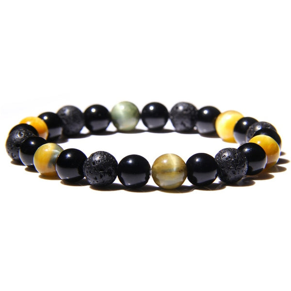 Natural Black Obsidian Hematite Tiger Eye Beads Bracelets Men for Magnetic Health Protection Women Jewelry Pulsera Hombre