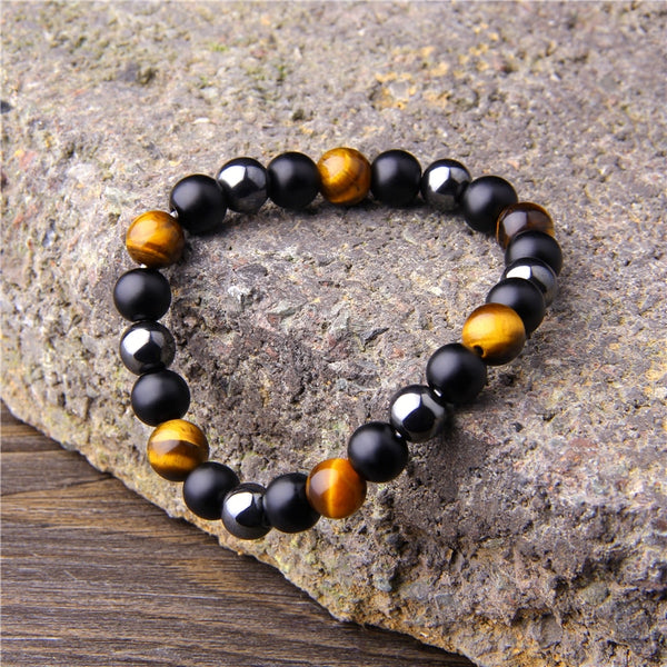 Natural Black Obsidian Hematite Tiger Eye Beads Bracelets Men for Magnetic Health Protection Women Jewelry Pulsera Hombre